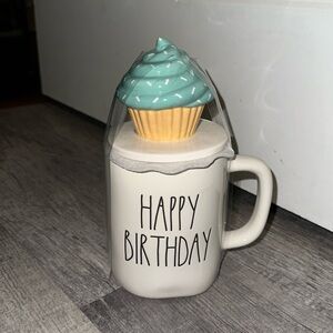 Rae Dunn HAPPY BIRTHDAY mug with topper